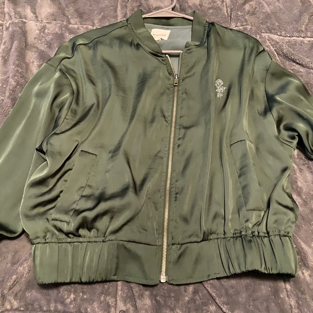Urban outfitters silk green jacket